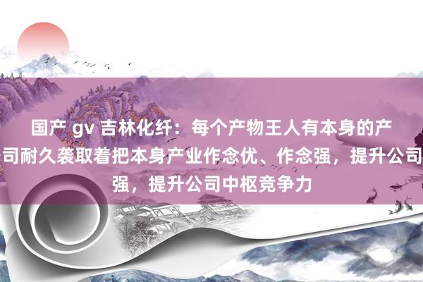 国产 gv 吉林化纤：每个产物王人有本身的产业特质，公司耐久袭取着把本身产业作念优、作念强，提升公司中枢竞争力