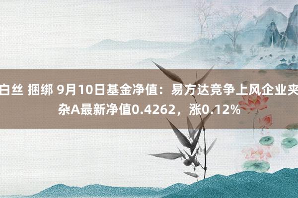 白丝 捆绑 9月10日基金净值：易方达竞争上风企业夹杂A最新净值0.4262，涨0.12%