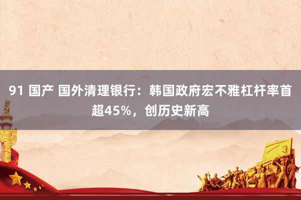 91 国产 国外清理银行：韩国政府宏不雅杠杆率首超45%，创历史新高