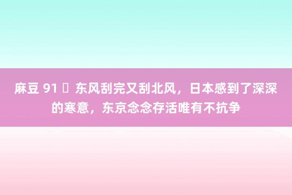 麻豆 91 ​东风刮完又刮北风，日本感到了深深的寒意，东京念念存活唯有不抗争