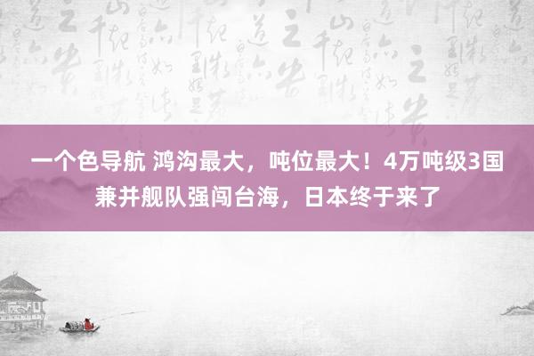 一个色导航 鸿沟最大，吨位最大！4万吨级3国兼并舰队强闯台海，日本终于来了