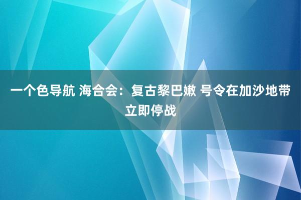 一个色导航 海合会：复古黎巴嫩 号令在加沙地带立即停战