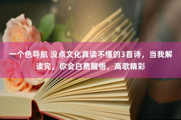 一个色导航 没点文化真读不懂的3首诗，当我解读完，你会白费醒悟，高歌精彩