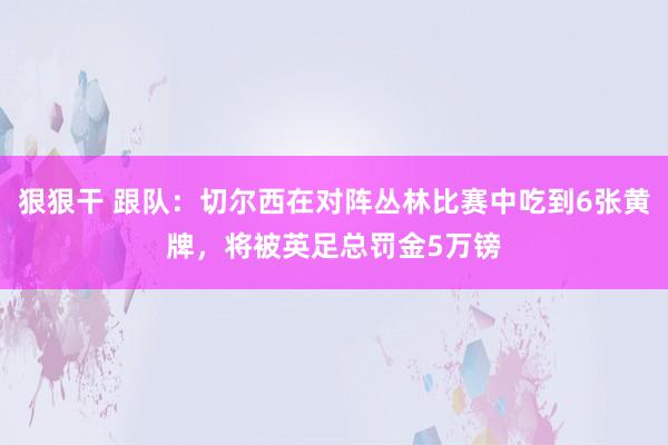 狠狠干 跟队：切尔西在对阵丛林比赛中吃到6张黄牌，将被英足总罚金5万镑