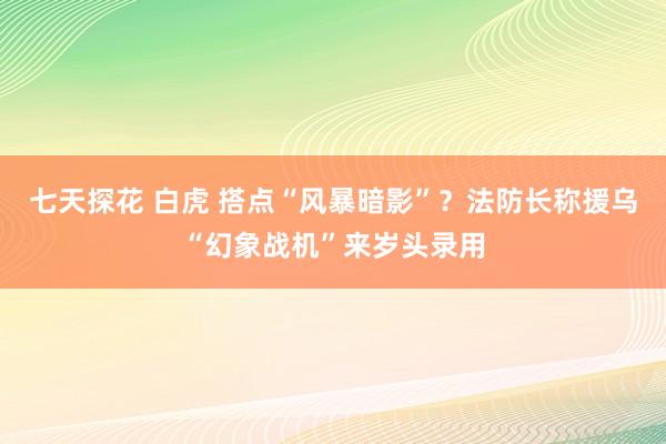 七天探花 白虎 搭点“风暴暗影”？法防长称援乌“幻象战机”来岁头录用