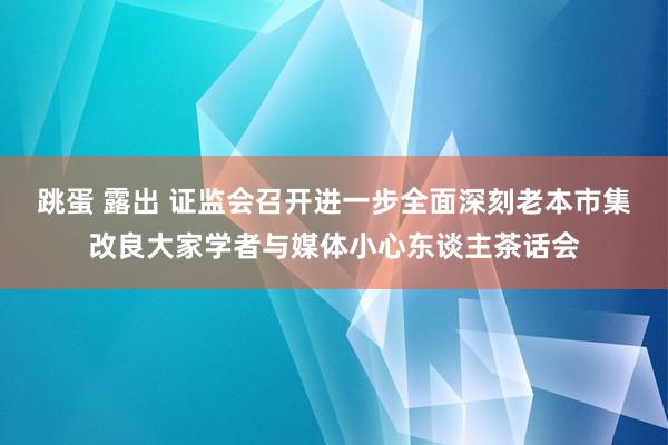 跳蛋 露出 证监会召开进一步全面深刻老本市集改良大家学者与媒体小心东谈主茶话会