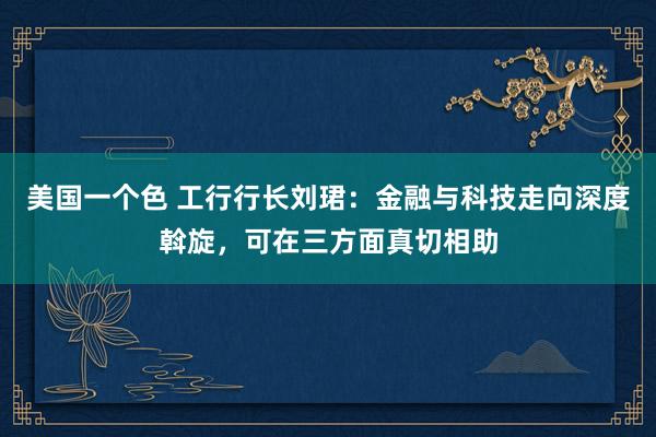 美国一个色 工行行长刘珺：金融与科技走向深度斡旋，可在三方面真切相助