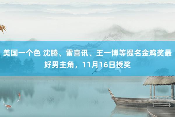 美国一个色 沈腾、雷喜讯、王一博等提名金鸡奖最好男主角，11月16日授奖