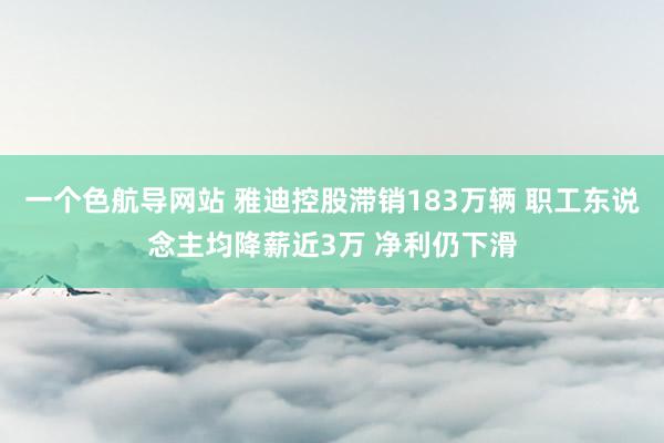 一个色航导网站 雅迪控股滞销183万辆 职工东说念主均降薪近3万 净利仍下滑