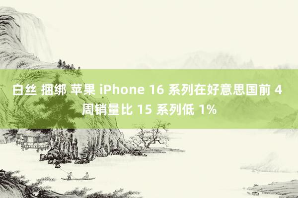 白丝 捆绑 苹果 iPhone 16 系列在好意思国前 4 周销量比 15 系列低 1%