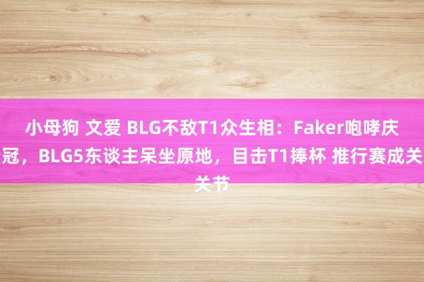 小母狗 文爱 BLG不敌T1众生相：Faker咆哮庆夺冠，BLG5东谈主呆坐原地，目击T1捧杯 推行赛成关节