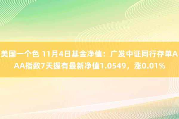 美国一个色 11月4日基金净值：广发中证同行存单AAA指数7天握有最新净值1.0549，涨0.01%