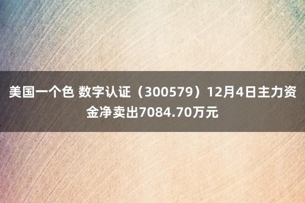 美国一个色 数字认证（300579）12月4日主力资金净卖出7084.70万元