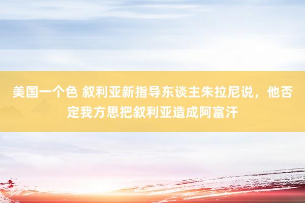 美国一个色 叙利亚新指导东谈主朱拉尼说，他否定我方思把叙利亚造成阿富汗